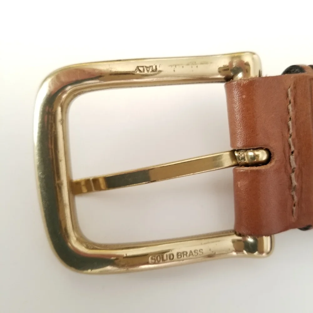 Lands End Braided Leather Belt Sz 26 (fits up to 28